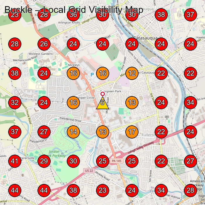 Buckle GeoGrid visibility map for Store in 77 W Broad St STE 19